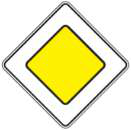 Ženklas 201 Priority road — a yellow diamond